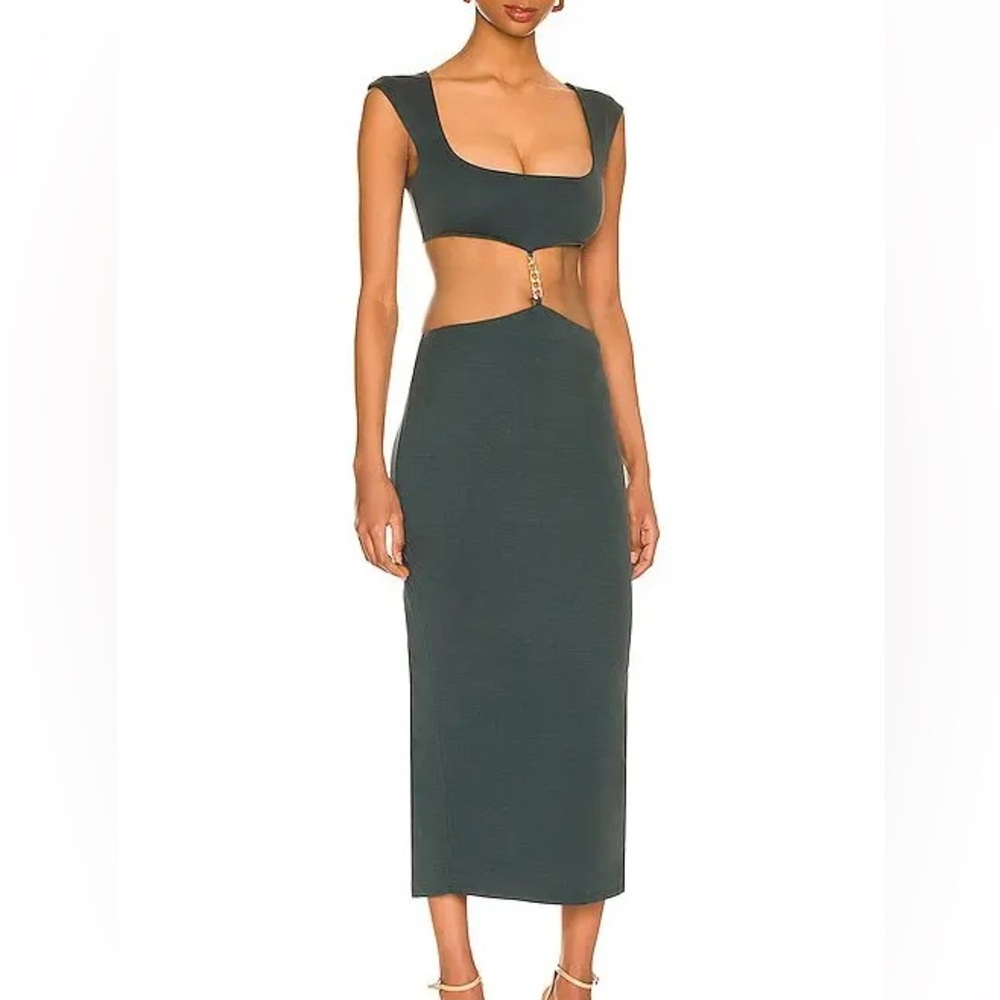 Camila Coelho Knox Midi Dress in Emerald Green